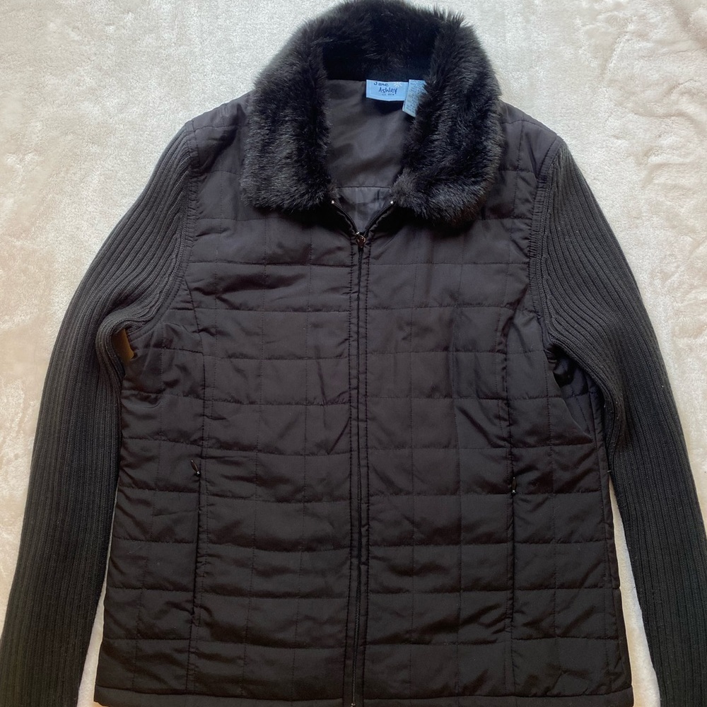 Jane Ashley Faux Fur Collar Lightweight Jacket BUY1 GET1 FREE